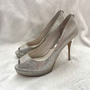 MICHAEL KORS silver heels *NEW*